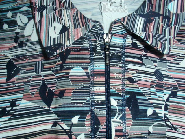 Poloshirt mit Reißverschluss, gemustert, Gr. 48