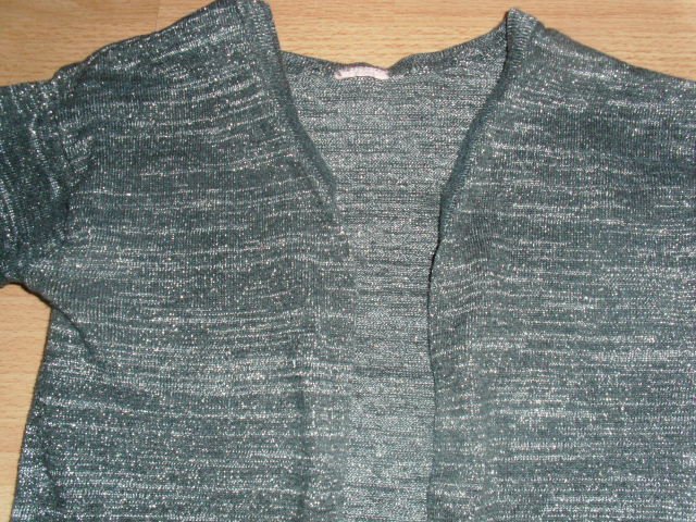 Cardigan, grau mit Glitzer, Gr. 122