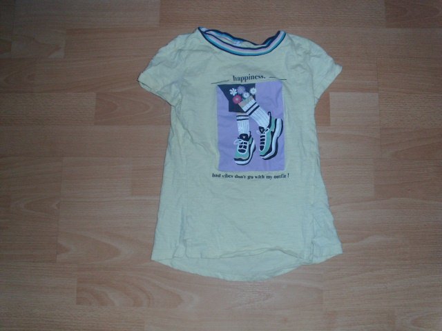 T-Shirt von Pocopiano, pastellgelb mit Motiv, Gr, 122
