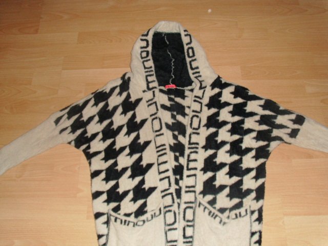 Kuschel-/Fleecejacke von Minouu, hellbeige-schwarz, Gr. 44/46