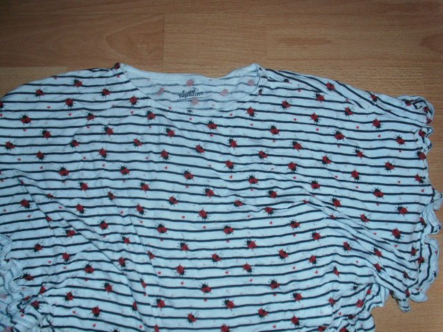 Poncho-Shirt von Topolino, geringelt mit Marienkäfern, Gr. 116