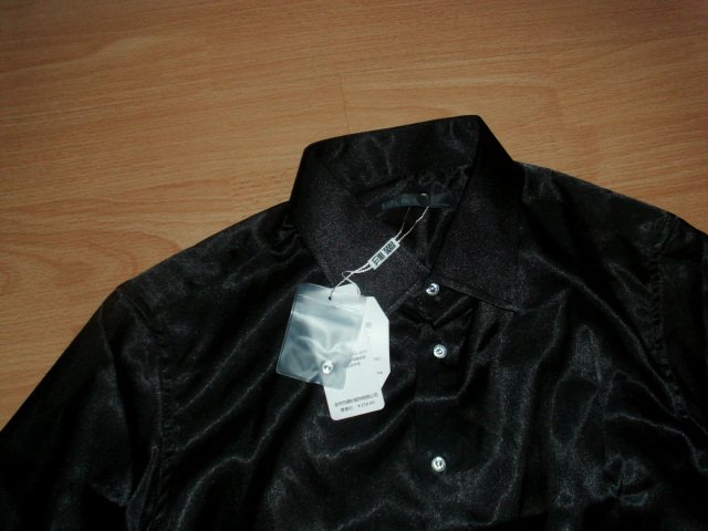 Satinbluse von Shengshan, schwarz, Gr. 38 Neu