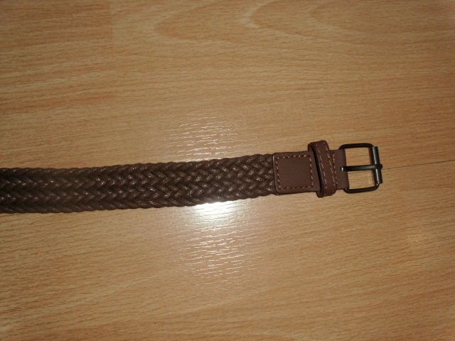 Flechtgürtel, braun, 117 cm, neu