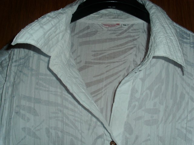 Bluse von Outfit, weiß-hellgrau, Gr. 48
