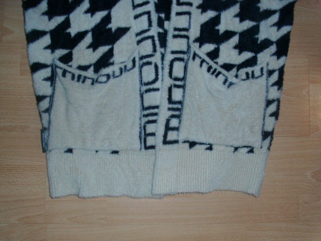 Kuschel-/Fleecejacke von Minouu, hellbeige-schwarz, Gr. 44/46