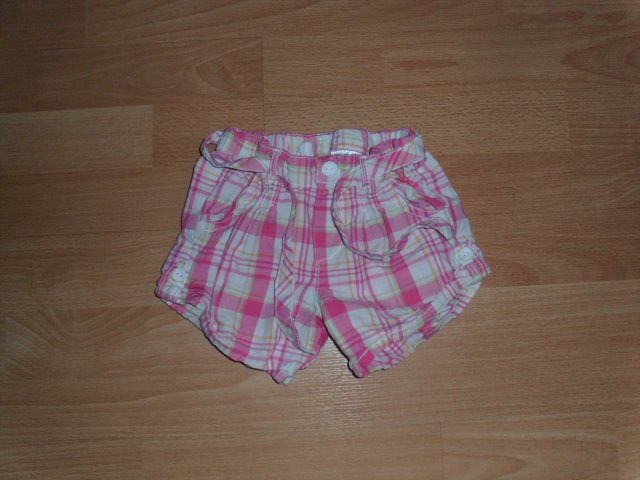Kurze Hose von H&M, rosa kariert, Gr. 86