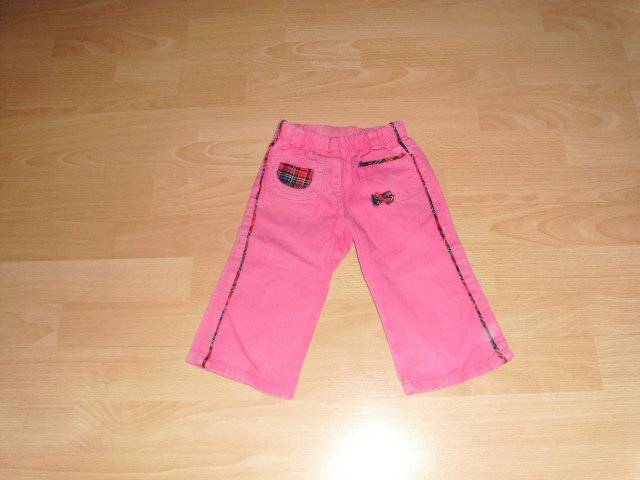 Hose, rosa mit karierter Tasche Gr. 74/80