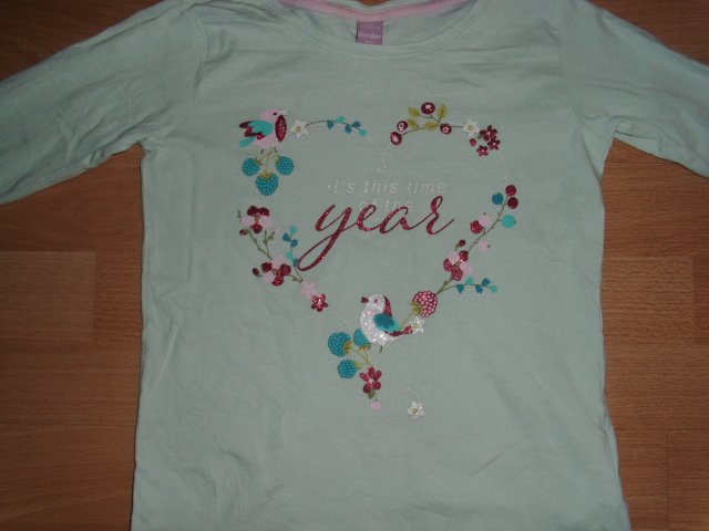 Langarmshirt von Dopodopo, mint mit Motiv, Gr. 128