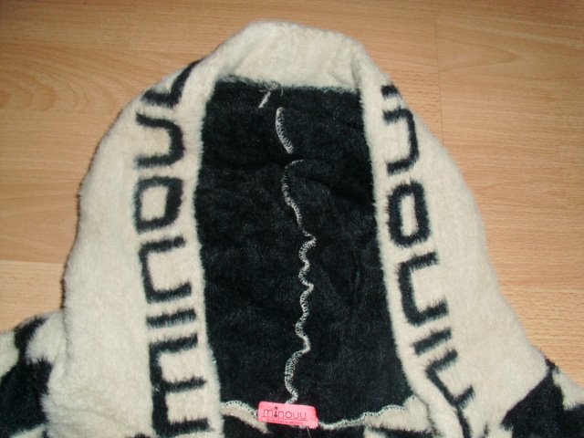 Kuschel-/Fleecejacke von Minouu, hellbeige-schwarz, Gr. 44/46