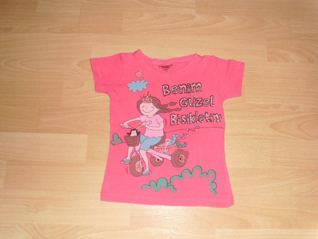 T-Shirt von Peri, dunkelrosa mit Motiv, Gr. 92