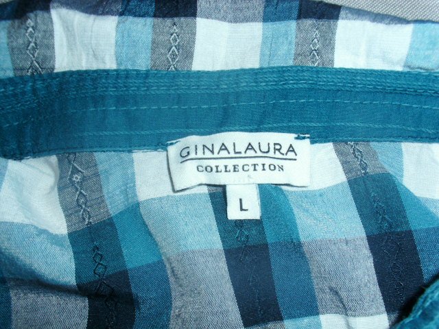 Bluse von Gina Laura, petrol -grün kariert, Gr. 46 