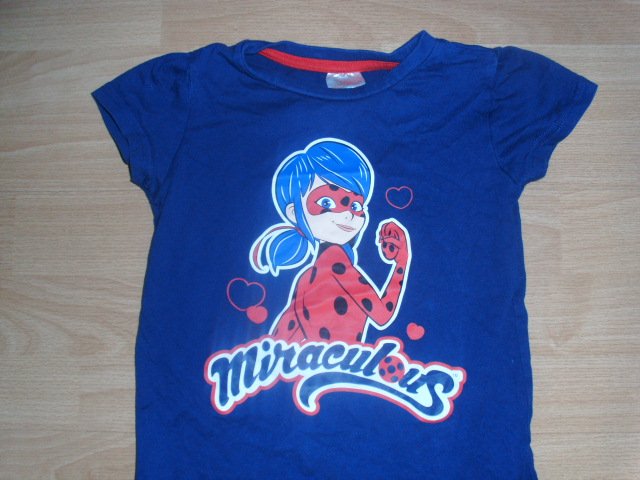 T-Shirt, Miraculus, blau mit Motiv, Gr. 110/116