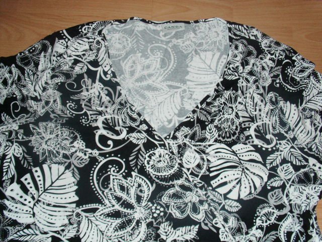 Schlupfshirt von Canda, schwarz-weiß, Gr. 52/54