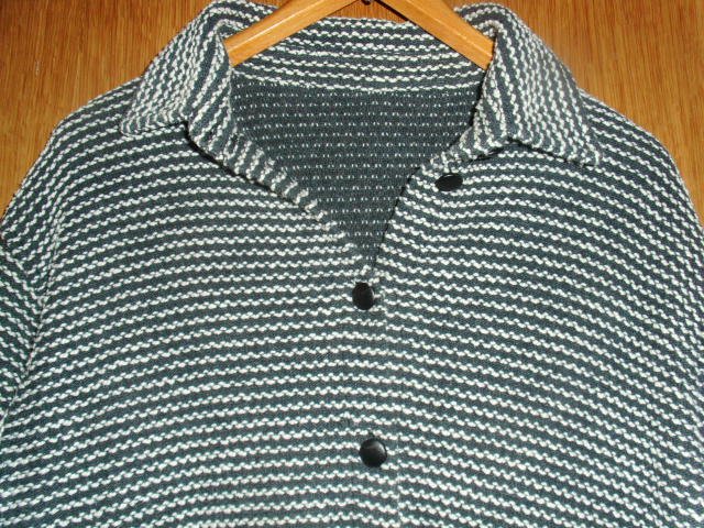 Langarmbluse, schwarz-weiß, Strickoptik, Gr. 44/46