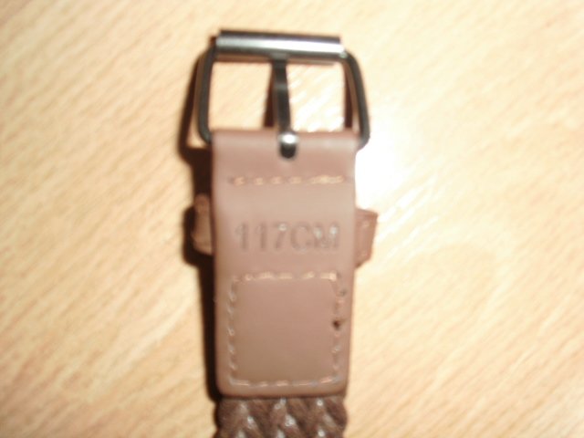 Flechtgürtel, braun, 117 cm, neu