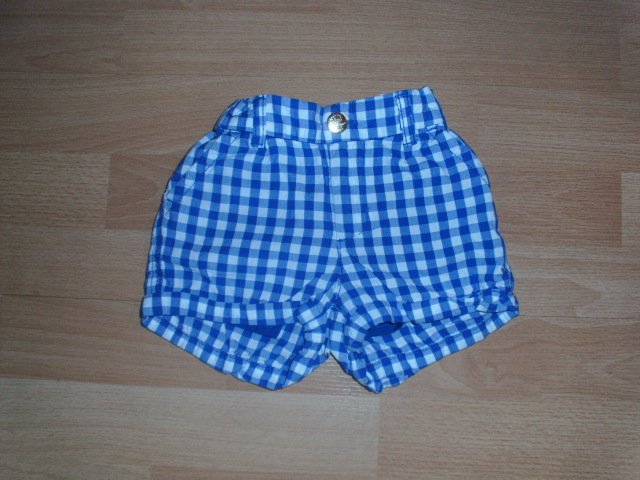 Kurze Hose von H&M, blau-weiß kariert, Gr. 98