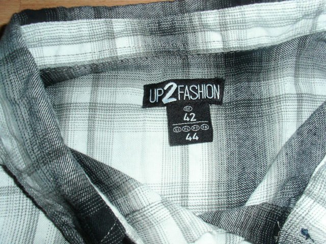 Bluse von Up2 Fashion, grau kariert, Gr. 42