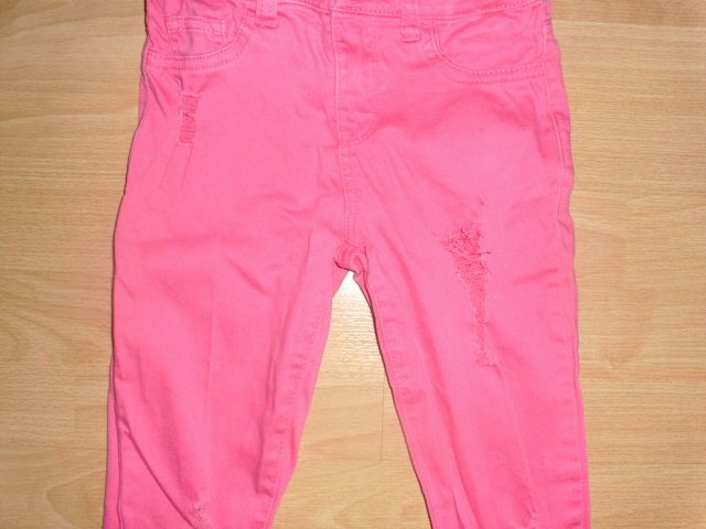 Jeans von Demin & Co, pink mit Cut Outs, Gr. 128