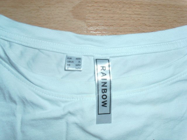 T-Shirt von Rainbow (Bonprix), weiß mit Motiv, Gr. 48/50