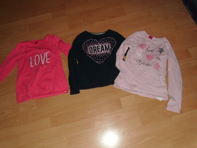 3 Langarmshirts von s´Oliver, mit Motiven, Gr. 128