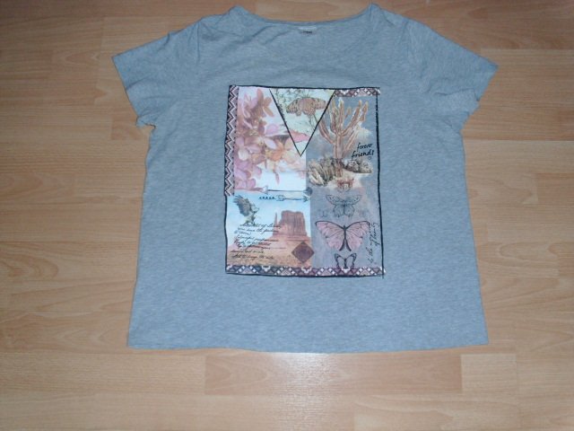 T-Shirt von bpc Collection, grau mit Motiv, Gr. 48