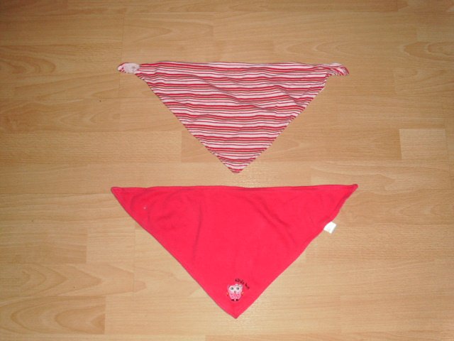 2 Dreiecktücher von Topomini, pink, Gr. 74
