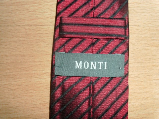 Seidenkravatte von Monti, dunkelrot-schwarz, OVP