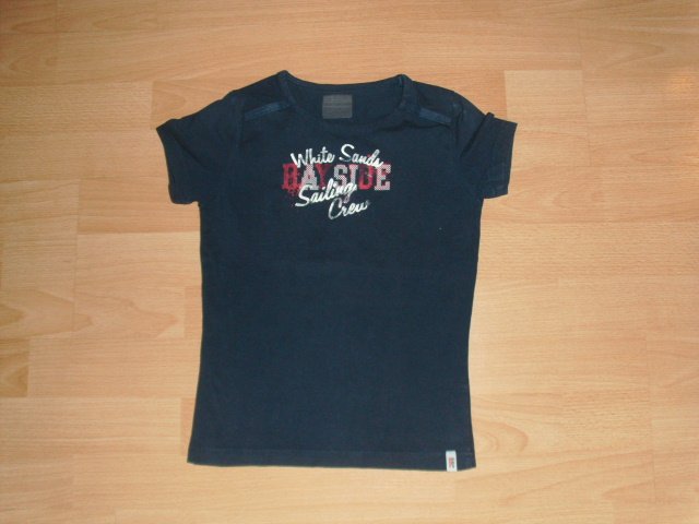 T-Shirt von Esprit, blau mit Schriftzug, Gr. 116/122