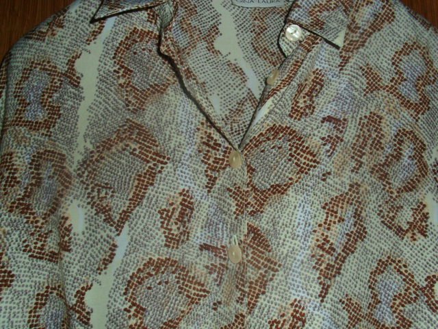 Bluse von Gina Laura, beige-braun gemustert, Gr. 44/46 