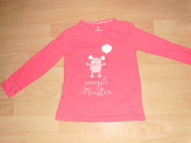 Langarmshirt von Lupilu, rosa mit Motiv, Gr. 110/116