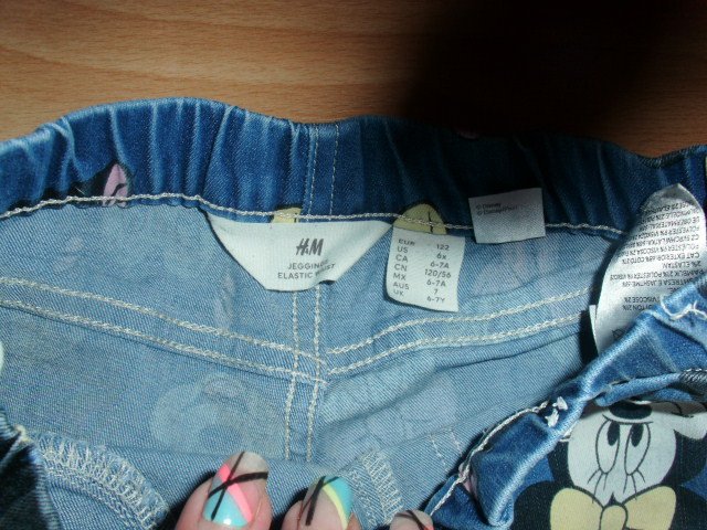 Jeggings von H&M, blau mit Minnie Maus, Gr. 122