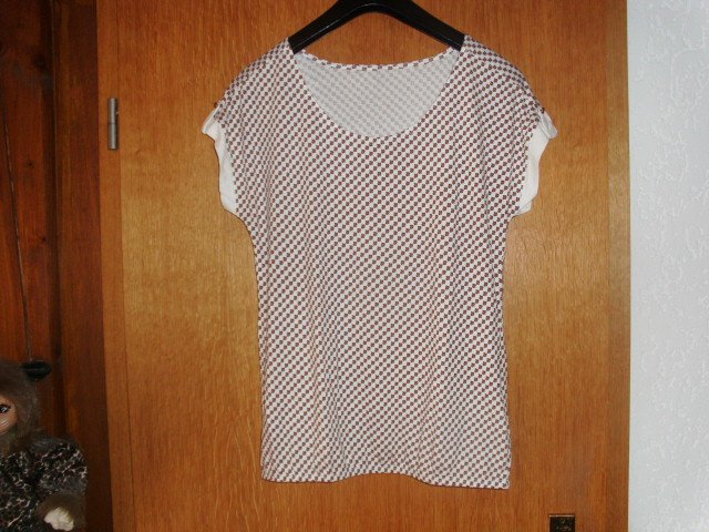 T-Shirt von Vivance, wollweiß mit Motiven, Gr. 36/38