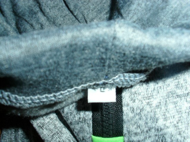 Sweatjacke, grau meliert mit Kapuze, Gr. L