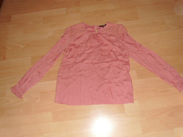 Schlupfbluse von Vero Moda, terracotta mit Spitze, Gr. 38 (S)