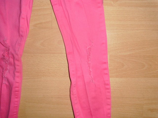 Jeans von Demin & Co, pink mit Cut Outs, Gr. 128