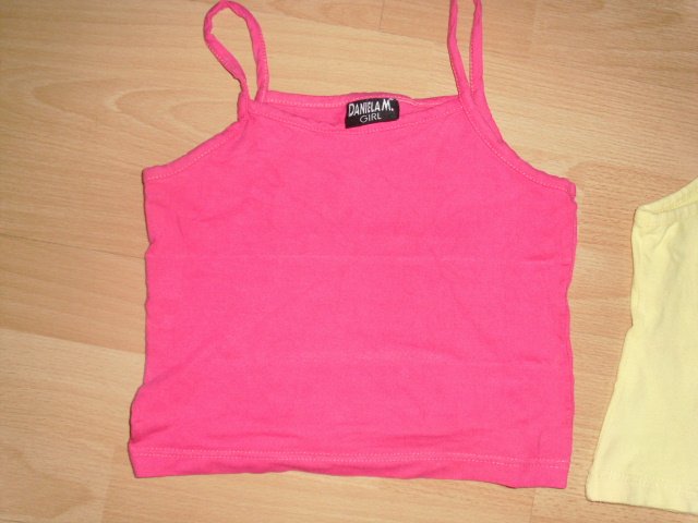 2 Tops von Daniela M., pink + gelb, Gr. 110/116