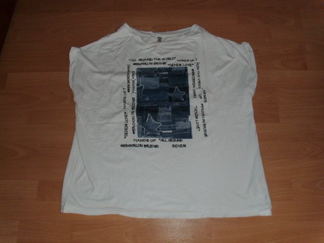 T-Shirt von Rainbow (Bonprix), weiß mit Motiv, Gr. 48/50