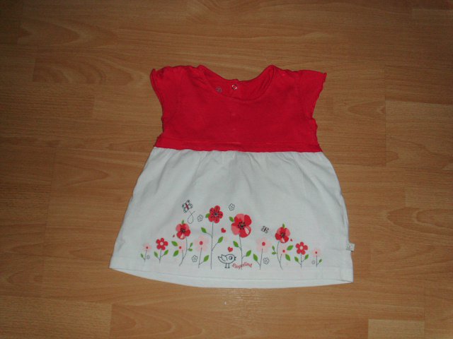 Tunika von Liegelind, rot-weiß mit Motiv, Gr. 92