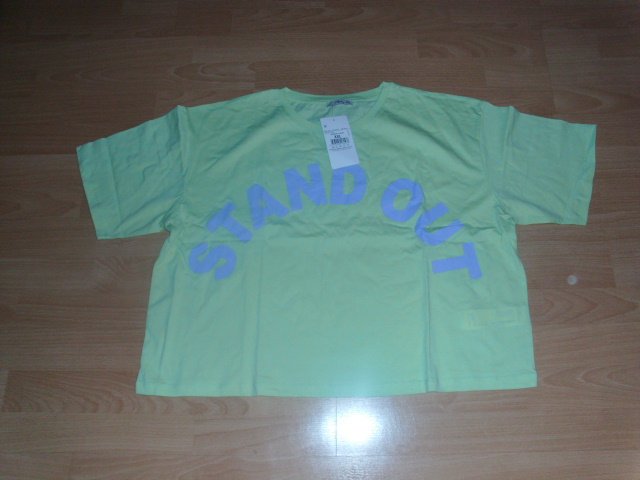 T-Shirt von LTB, hellgrün mit Schriftzug, Gr. 48/50 mit Etikett