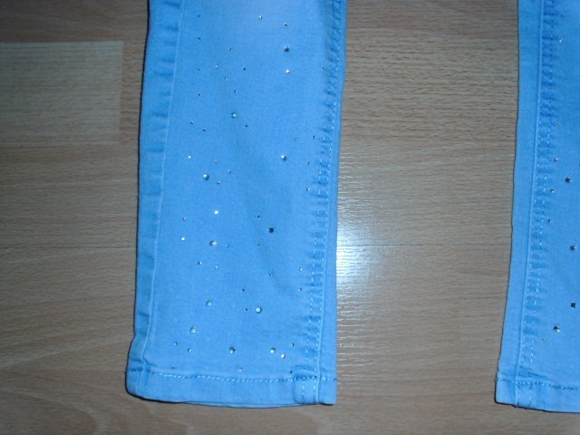 Jeans von Dopodopo, hellblau mit Glitzer, Gr. 128