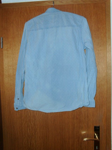 Langarmhemd von Tom Tailor, hellblau mit Waschungen, Gr. S