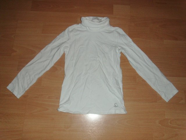 Langarmrolli von Benetton, weiß, Gr. 122