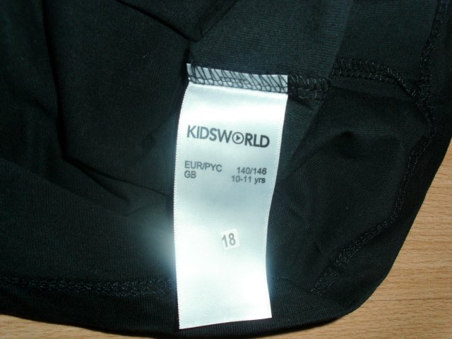T-Shirt von Kidsworld, schwarz mit Motiv, Gr. 140/146