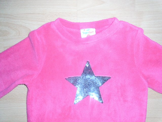 Fleecepullover von Topolino, pink mit Stern, Gr. 116