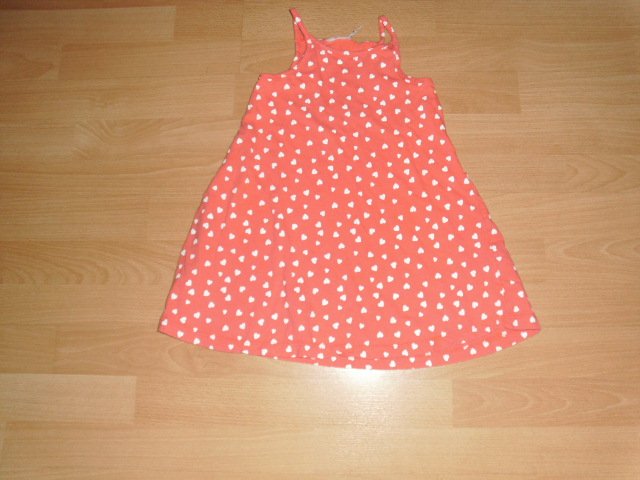 Kleid mit Radler von Topolino, orange mit Herzchen, Gr. 104