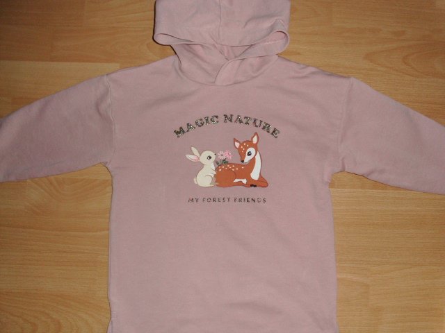 Hoodie von H&M, rosa mit Motiv, Gr. 116/122