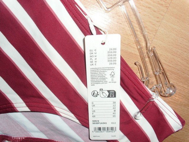 Bikini-Hipster von Esprit, Streifen, Gr. 38 Neu Mit Etikett