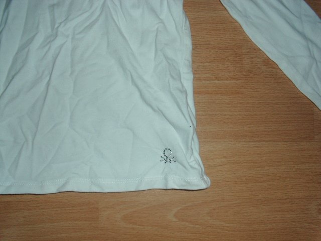 Langarmrolli von Benetton, weiß, Gr. 122