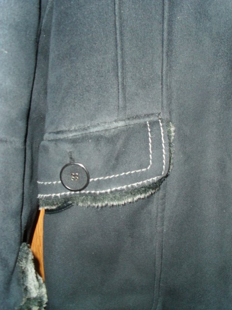 Lederimitatjacke von Mainpoll, mit Kunstfell, schwarz, Gr. 46