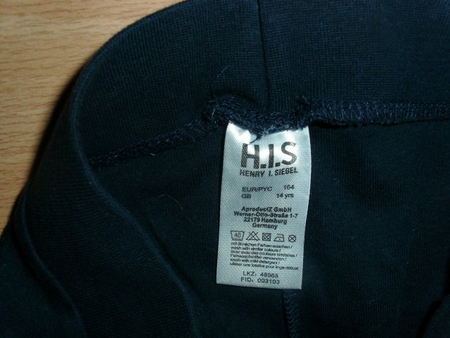 2 lange Unterhose von H-I.S. weiß + dunkelblau, Gr. 164